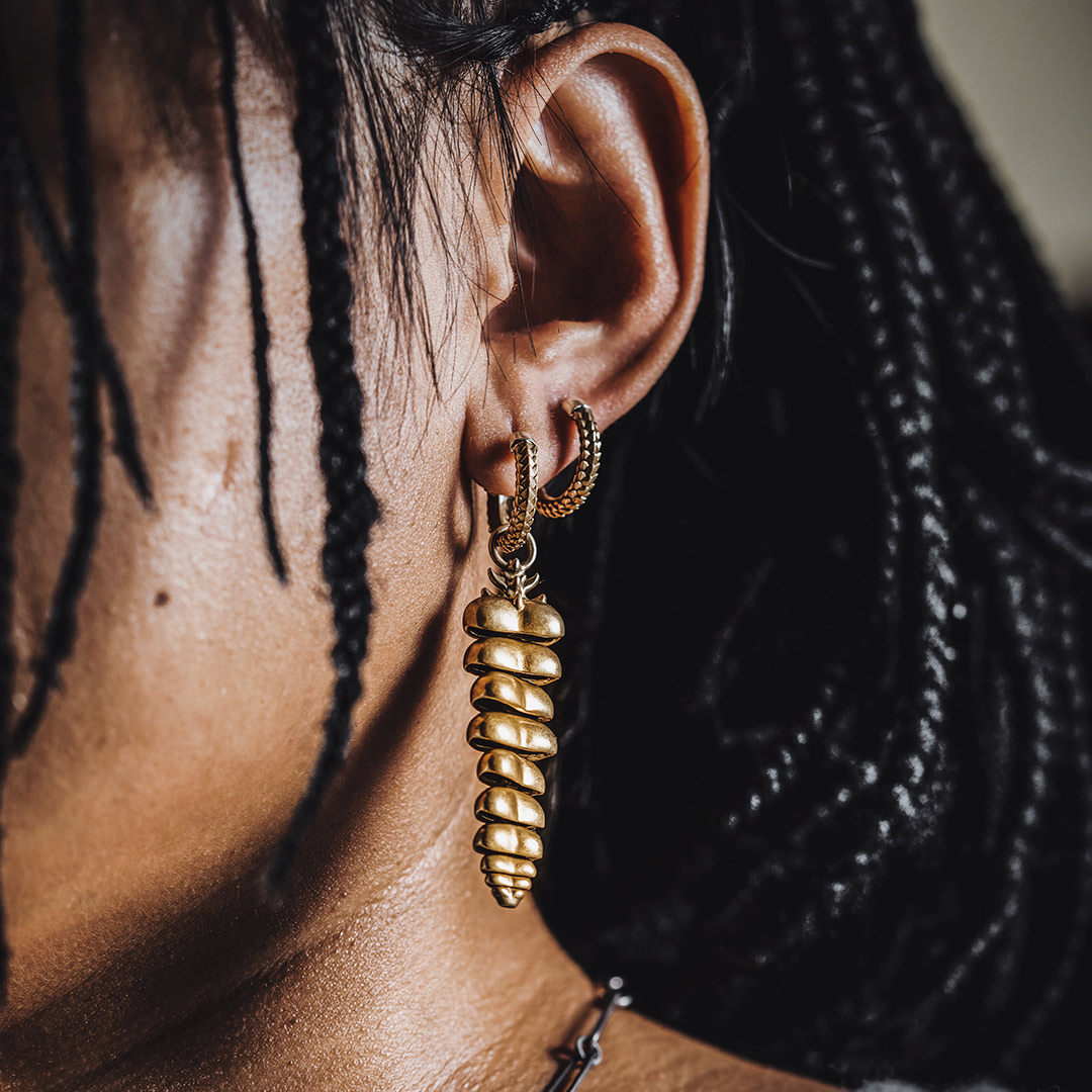 Rattlesnake tail earrings